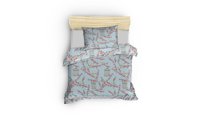 L'essentiel linge de maison Juego de colcha acolchada Birdcage - Turquesa L'essentiel linge de maison Juego de colcha acolchada Birdcage - Turquesa